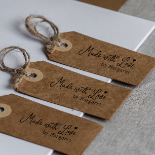 Carimbo De Borracha Feita Com Amor, Assinatura Personalizada Minimalis