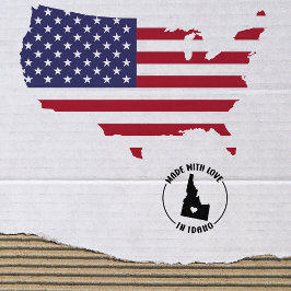 Carimbo De Borracha Feita com amor em Idaho, Pequena Empresa,