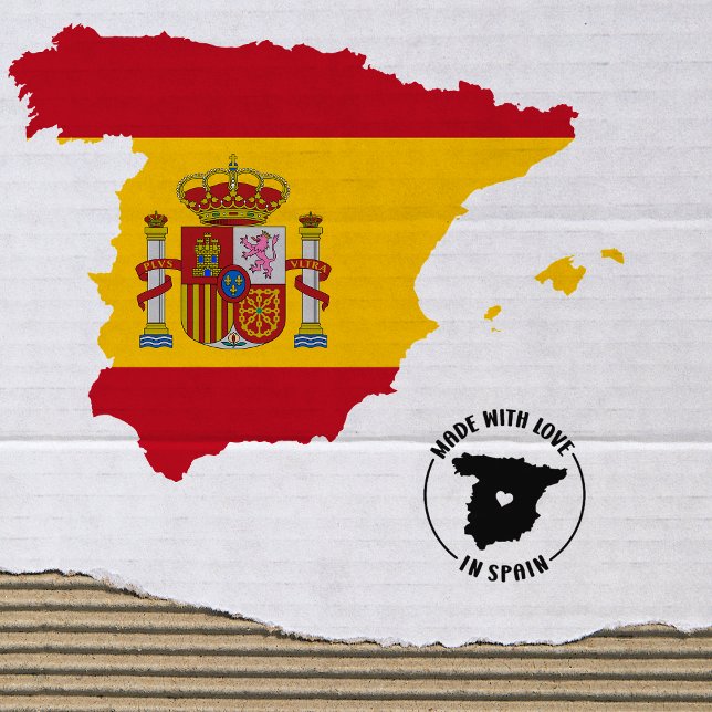 Carimbo De Borracha Feita com amor na Espanha, pequena empresa, (Criador carregado)
