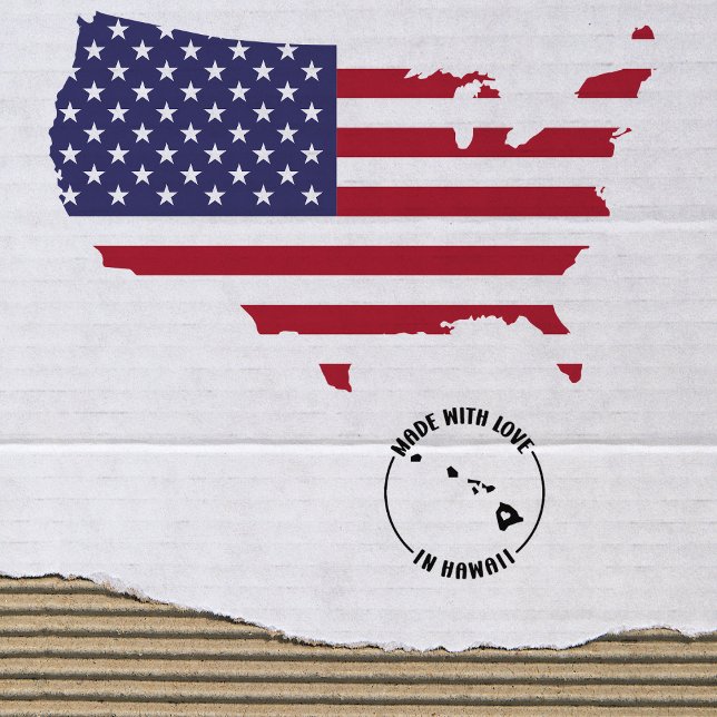 Carimbo De Borracha Feita com amor no Havaí, pequena empresa, (Criador carregado)