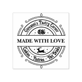 Carimbo De Borracha Feita com o amor Vermelho Moderno