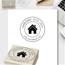 Feito à Mão Com Amor Logotipo Personalizado Texto 