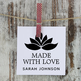 Carimbo De Borracha Feito Com Amor Flor de Lótus Personalizado