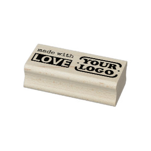 Carimbo De Borracha Feito com amor, Modelo de logotipo simples de Na m