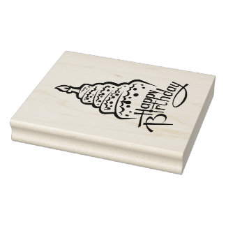 Carimbo De Borracha Feliz aniversário