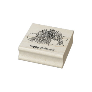 Carimbo De Borracha Feliz Autumn Pumpkins e Corn Stalks Stamps