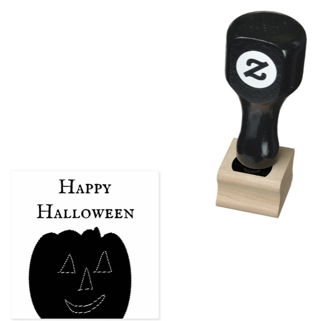 Carimbo de Borracha Feliz Halloween Jack-o'-lanter (Criador carregado)