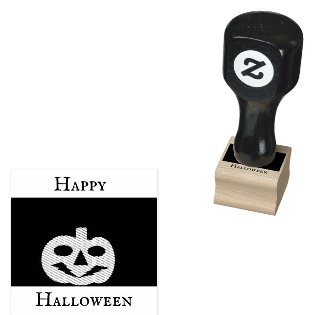 Carimbo de Borracha Feliz Halloween Jack-o'-lanter (Criador carregado)