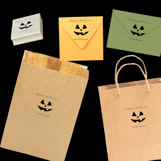 Carimbo De Borracha Feliz Halloween Rosto de Abóbora Fofa Personalizad