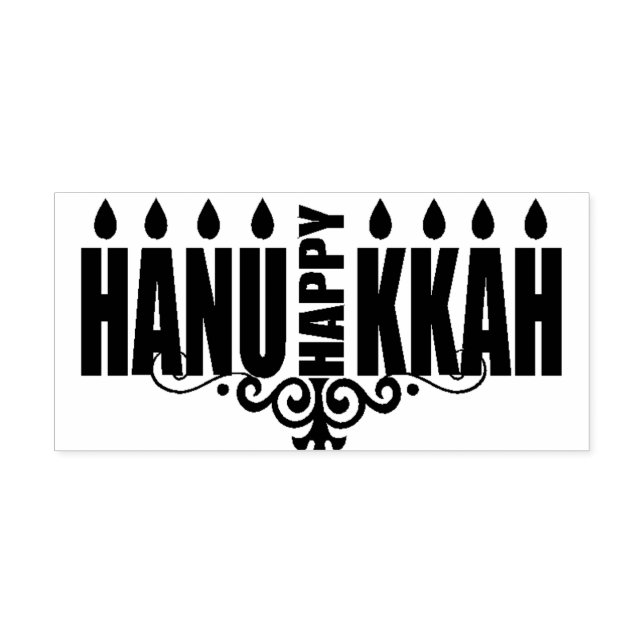 Carimbo De Borracha Feliz Hanukkah (Impressão)