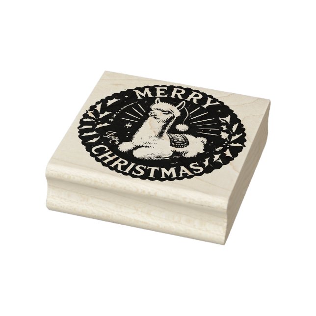 Carimbo De Borracha Feliz Natal Alpaca Trabalho de arte Trabalho de ar (Carimbo)