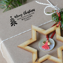 Carimbo De Borracha Feliz Natal com amor da família (personalizada)