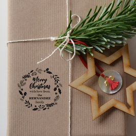 Carimbo De Borracha Feliz Natal com amor da família (personalizada)