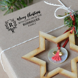 Carimbo De Borracha Feliz Natal com amor da família (personalizada)