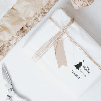 Carimbo De Borracha Feliz Natal de e para o rótulo, nome personalizado