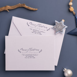 Carimbo De Borracha Feliz Natal e Feliz ano novo Whimsical Script