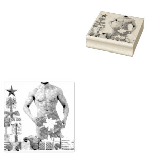 Carimbo De Borracha Feliz Natal SlipperyJoe presente vermelho branco p