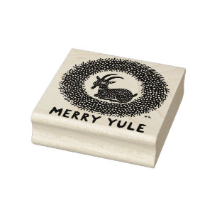 Carimbo De Borracha Feliz Yule Goat