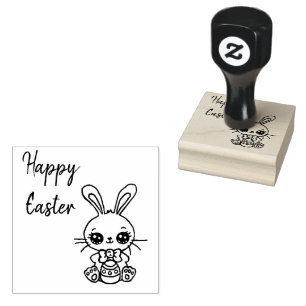 Carimbo De Borracha felz pascoa Bunny