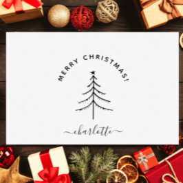 Carimbo De Borracha Feriado de Natal Elegante, desenhado à mão