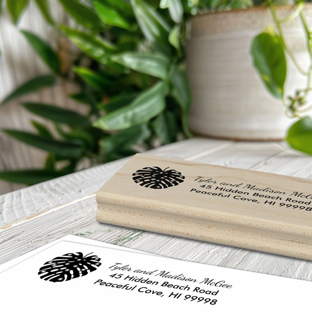 Carimbo De Borracha Feriado de Natal em Foliage Tropical Beach Lights (Criador carregado)