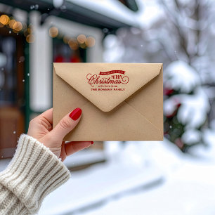 Carimbo De Borracha Feriado de Script de Natal Muito Feliz