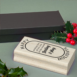 Carimbo De Borracha Feriados felizes Estilo do logotipo Lozenge Estilo