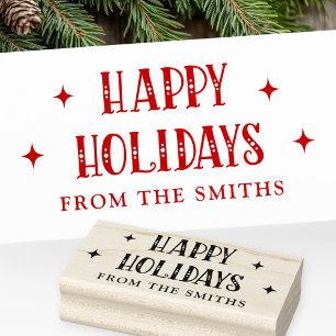 Carimbo De Borracha Feriados Felizes, fonte festiva do nome