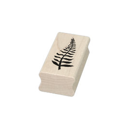 Carimbo De Borracha Fern Leaf Wood Art Stamp