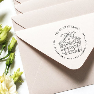 Carimbo De Borracha Festa de Natal, Natal, Festa de Natal Endereço de