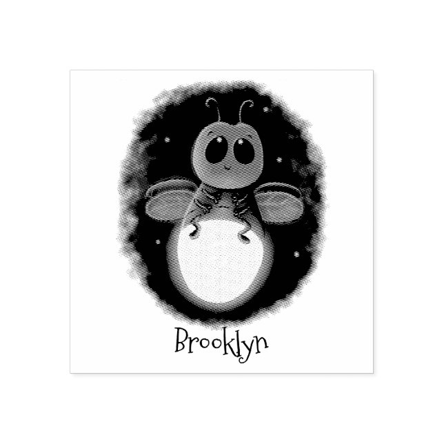 Carimbo De Borracha Figura de desenho animado com inseto de raio (Impressão)