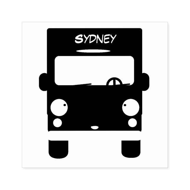 Carimbo De Borracha Figura de desenho animado de caminhão vermelho-bra (Impressão)