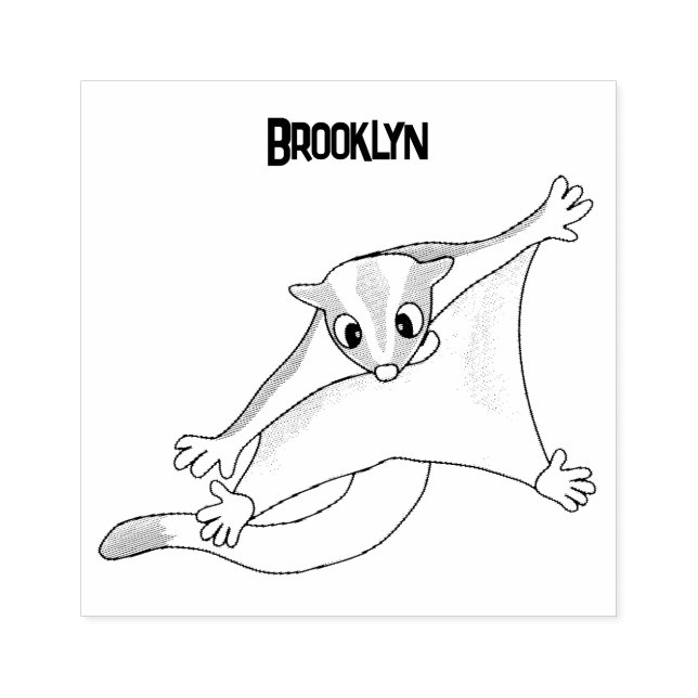 Carimbo De Borracha Figura de desenho animado de um planador de açúcar (Impressão)