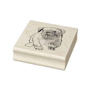 Carimbo De Borracha Filhote de cachorro, buldogue francês, selo de