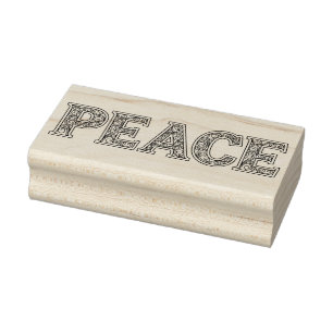 Carimbo De Borracha Filigrar Palavra PEACE Preenchida