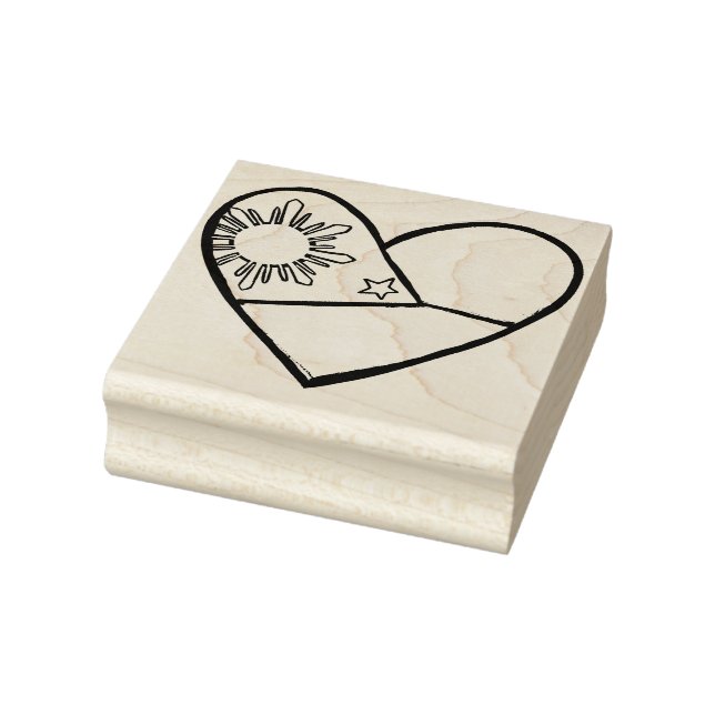 Carimbo De Borracha Filipinas Flag Heart Art Filipino Pride Pinay (Carimbo)