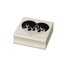 Carimbo De Borracha Fire Heart