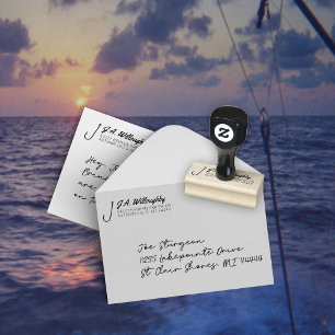 Carimbo De Borracha Fishing Hook Address Rubber Stamp