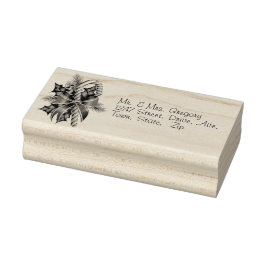 Carimbo De Borracha Fita de Cana de Açúcar de Natal com Azevinho