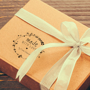 Carimbo De Borracha Fita de flor selvagem desenhada à mão feita com am