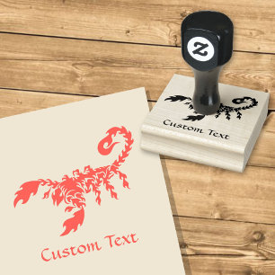 Carimbo De Borracha Flames Scorpion Rubber Stamp
