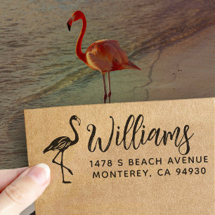 Carimbo De Borracha Flamingo Endereço de Retorno Flórida