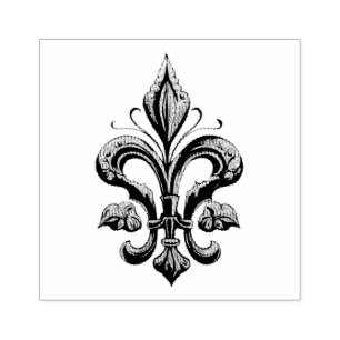 Carimbo De Borracha Fleur de Lis, França Elegante