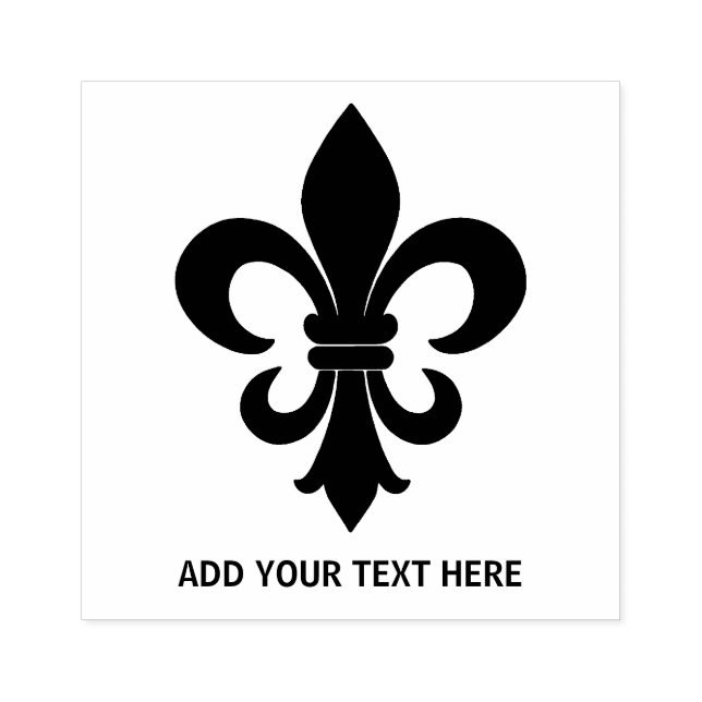 Carimbo De Borracha Fleur de Lis, francês personalizado (Impressão)