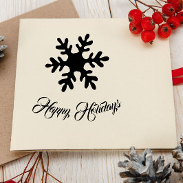 Carimbo De Borracha Floco de Neve Estilo Script Felizes Festas