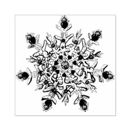 Carimbo De Borracha floco de neve roxo leve e coração brilhando