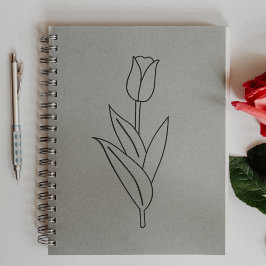 Carimbo De Borracha Flor de Arte da Linha da Tulpa Botânica