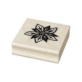 Carimbo De Borracha Flor de Arte Foliar de Natal Rustic Poinsettia