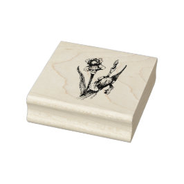 Carimbo De Borracha Flor de Íris Desenhada à Mão, Arte Fina Original