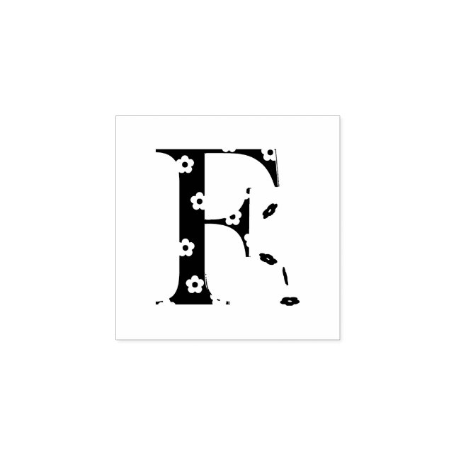 Carimbo De Borracha Flor - Letra padrão F (Impressão)
